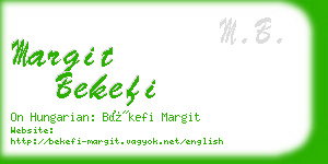 margit bekefi business card